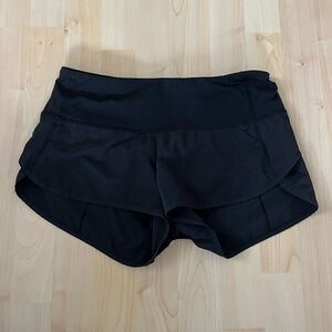 Lululemon black speed up low rise short
